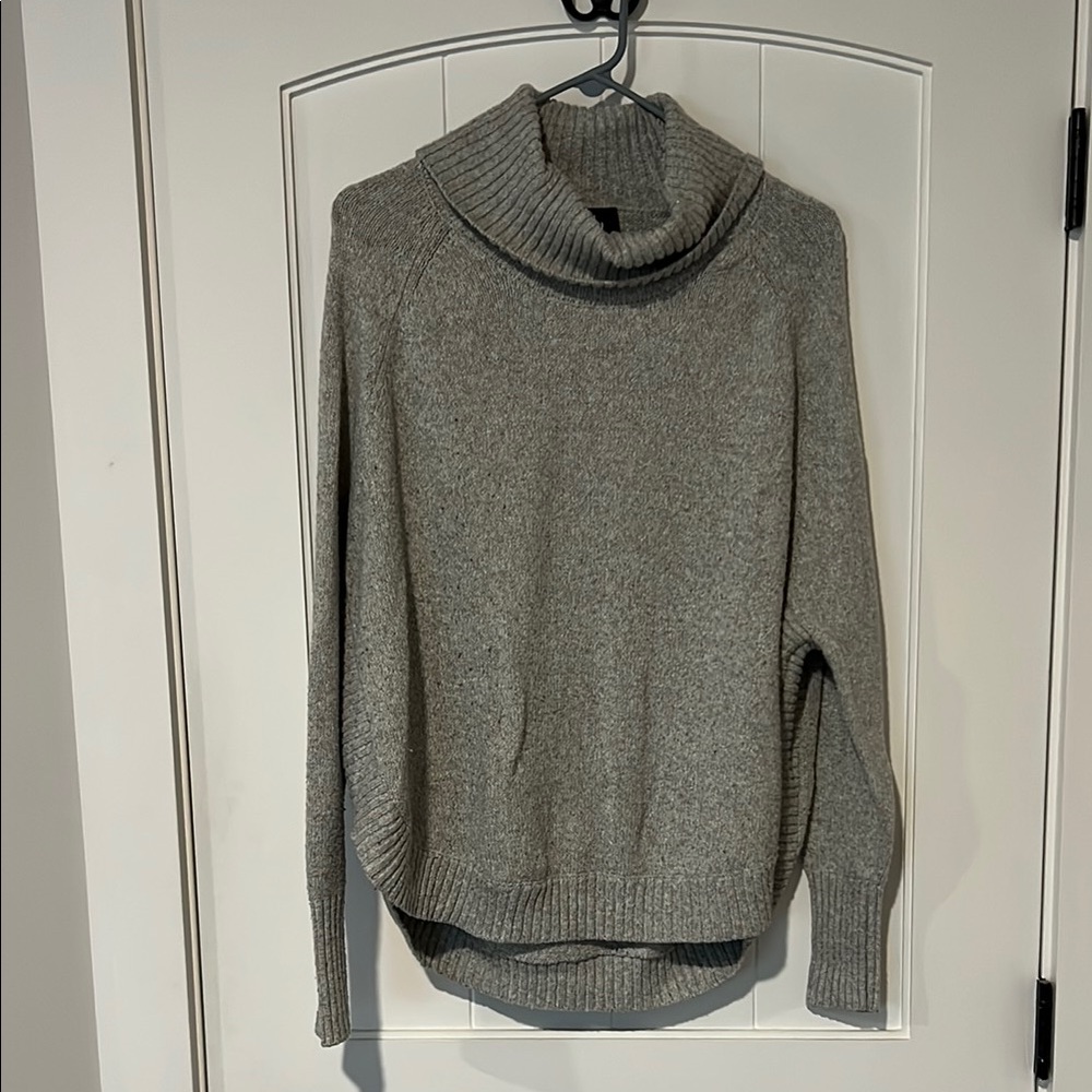 by & by Gray Cowl Neck Sweater with Chunky Knit